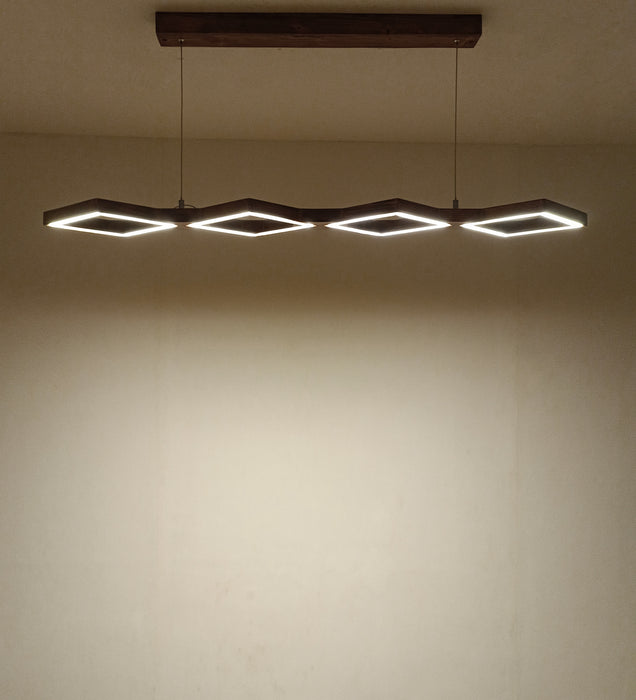 Awry 48 Brown Wooden LED Hanging Lamp