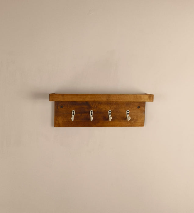 BAXTER Wooden Wall Shelf Organiser with Key Holders