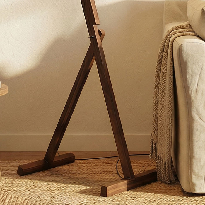 Benji Wooden Reading Floor Lamp with Jute Lampshade