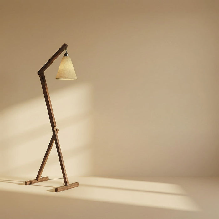 Benji Wooden Reading Floor Lamp with Jute Lampshade