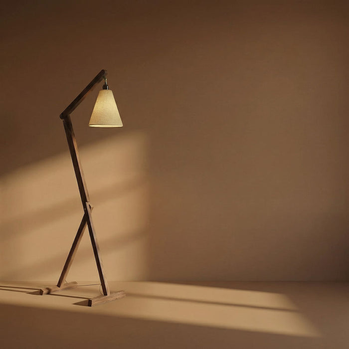 Benji Wooden Reading Floor Lamp with Jute Lampshade