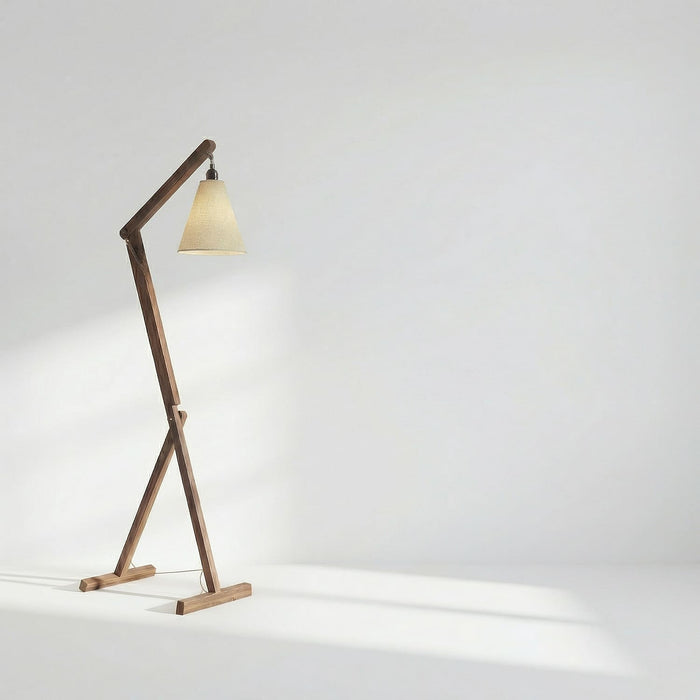 Benji Wooden Reading Floor Lamp with Jute Lampshade