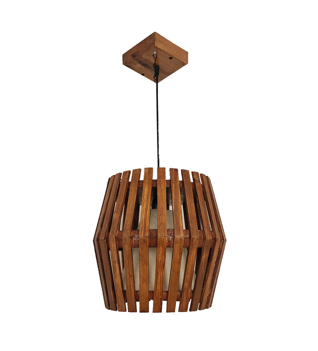 Bourbon Brown Wooden Single Hanging Lamp