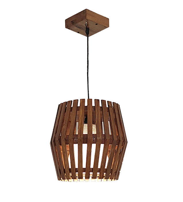 Bourbon Brown Wooden Single Hanging Lamp