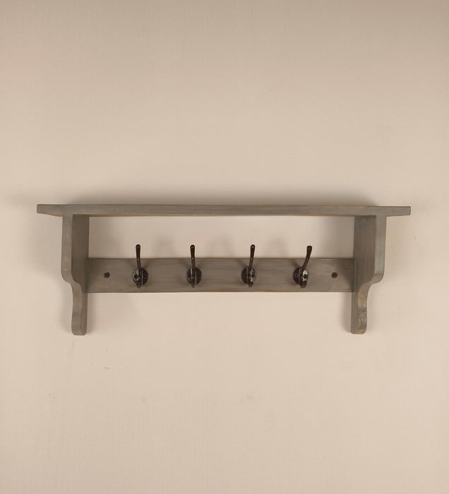 Brentwood Wooden Wall Shelf Organiser with Key Holders