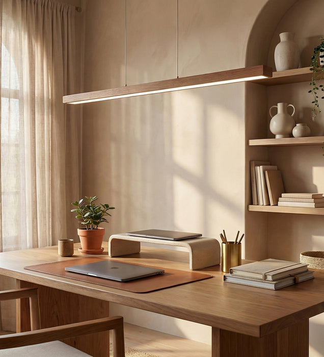 Brigitte 48 Brown Wooden LED Hanging Lamp