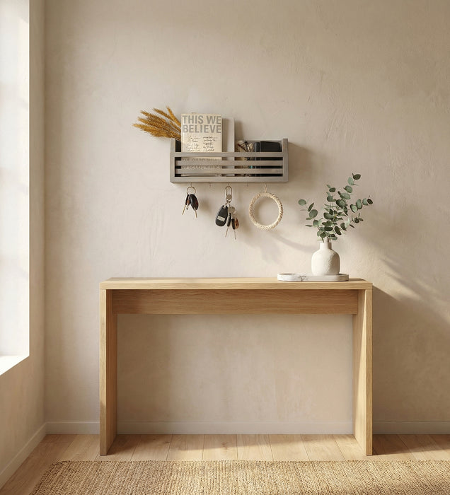 CLAUDE Wooden Wall Shelf Organiser with Key Holders