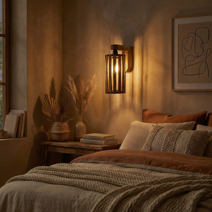 Casa Brown Wooden Wall Light