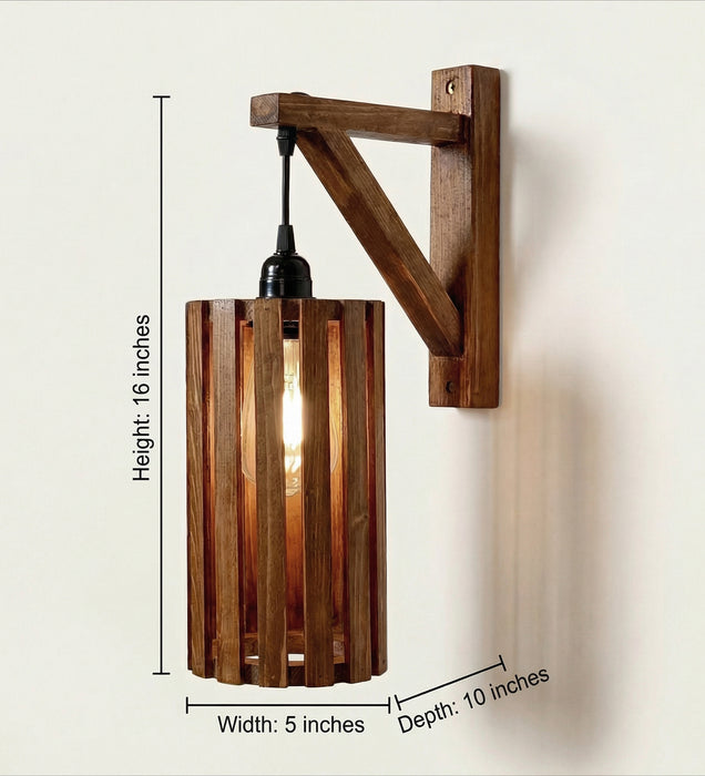 Casa L Brown Wooden Wall Light