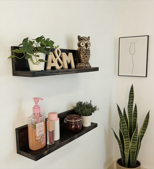 Casper Set Of 2 Wooden Wall Shelf Organiser