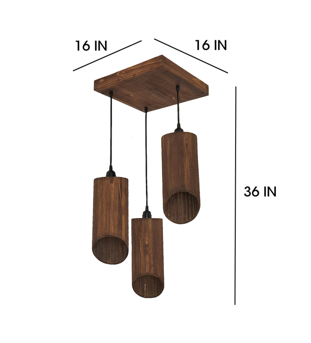 Cedar Brown Cluster Hanging Lamp