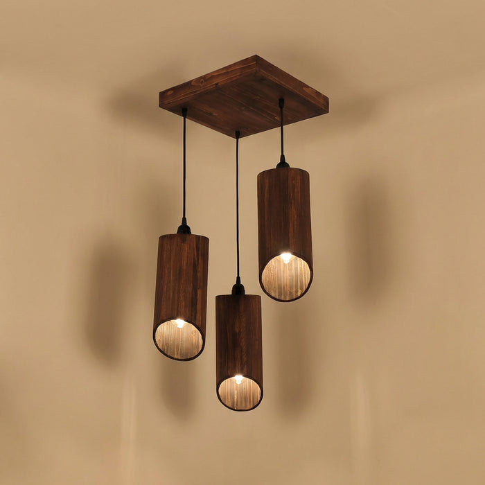 Cedar Brown Cluster Hanging Lamp