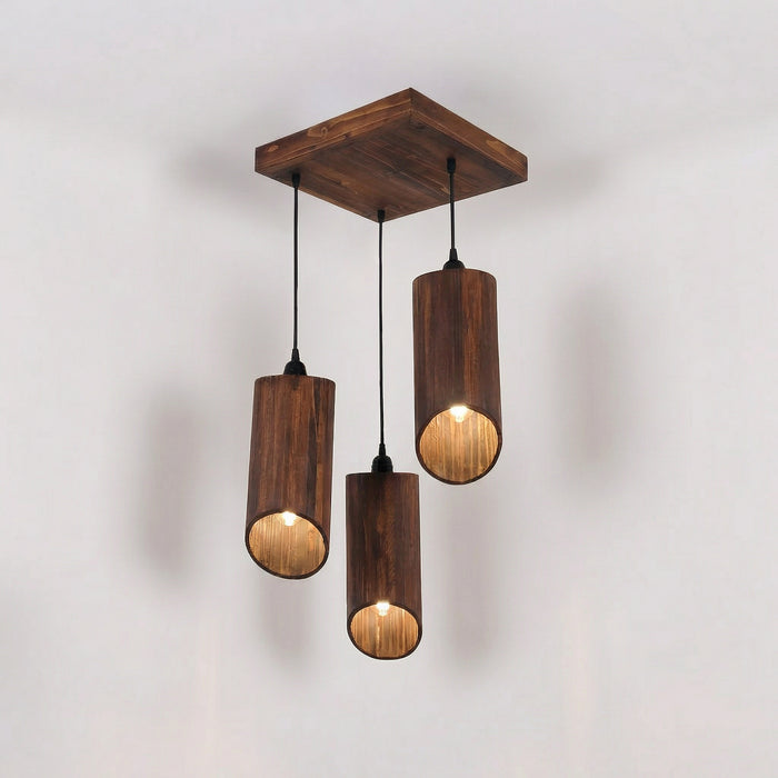 Cedar Brown Cluster Hanging Lamp