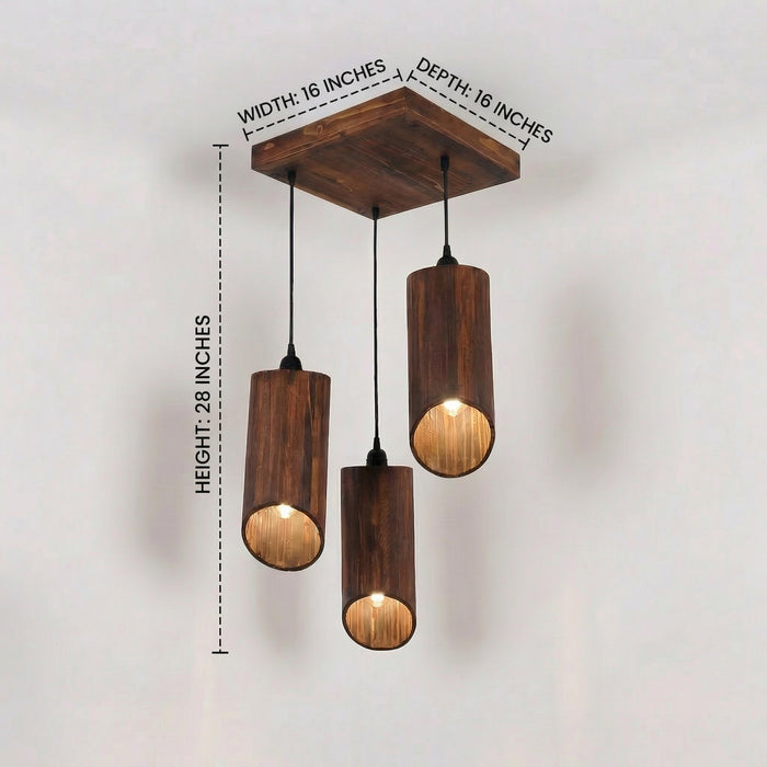 Cedar Brown Cluster Hanging Lamp