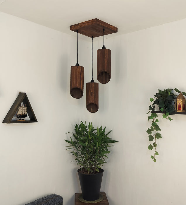 Cedar Brown Cluster Hanging Lamp