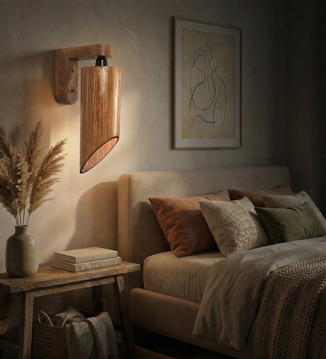 Cedar Brown Wooden Wall Light