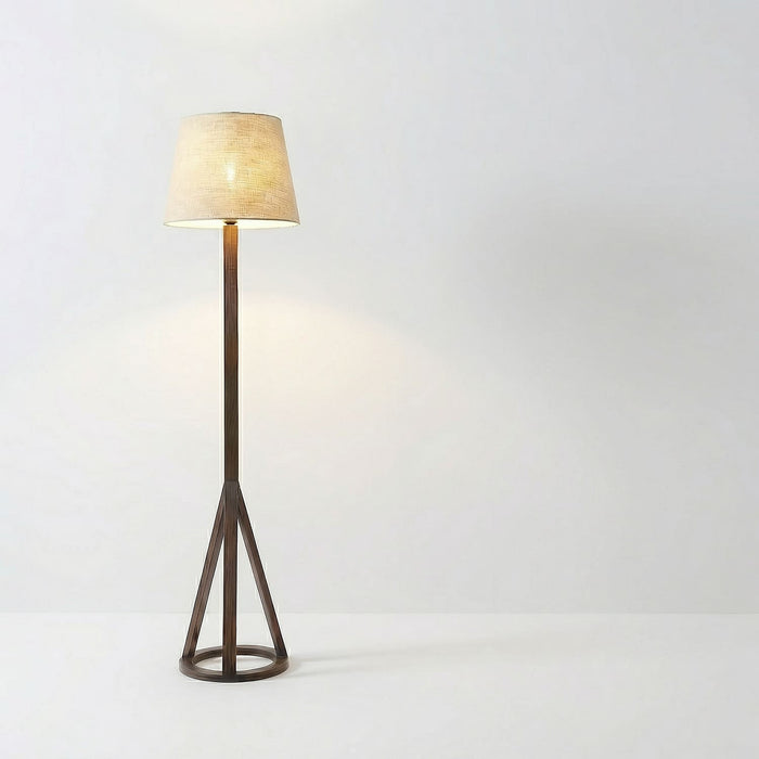 Celine Wooden Floor Lamp with Jute Lampshade