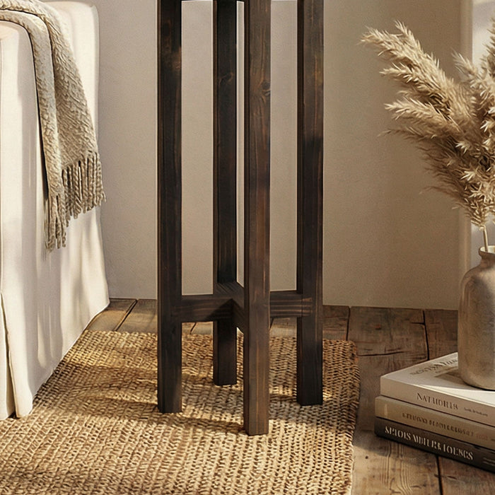 Centaur Wooden Floor Lamp with Beige Fabric Lampshade
