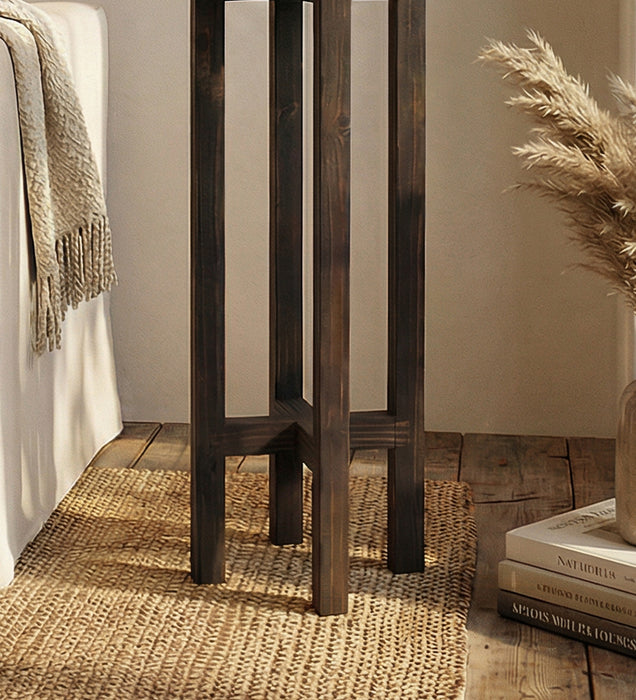 Centaur Wooden Floor Lamp with Beige Fabric Lampshade