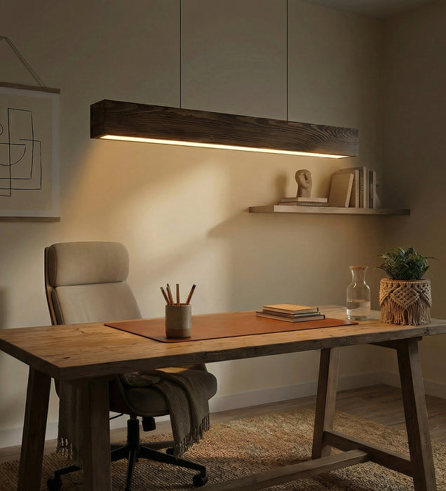 Clara 48 Brown Wooden LED Hanging Lamp