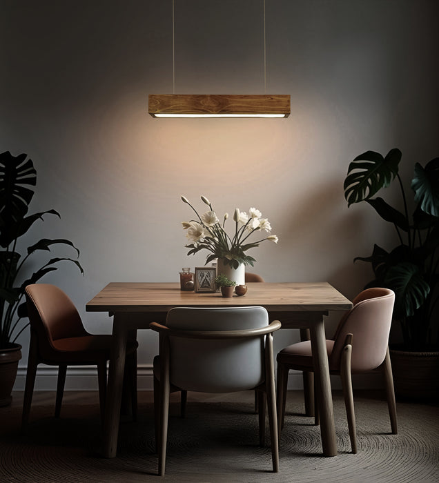 Clara 24 Brown Wooden LED Hanging Lamp