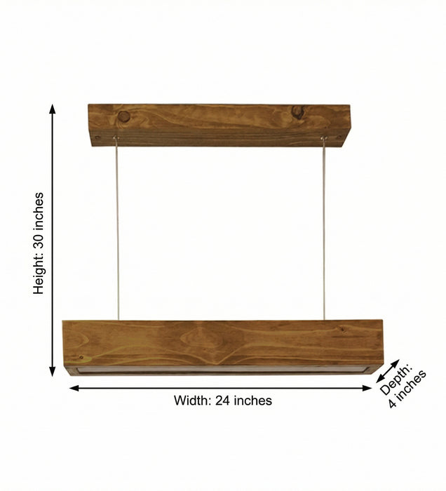 Clara 24 Brown Wooden LED Hanging Lamp