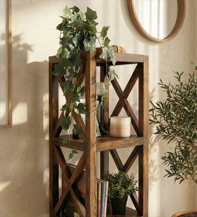 CLEMENT Solid Wood 3 tier Shelf Stand