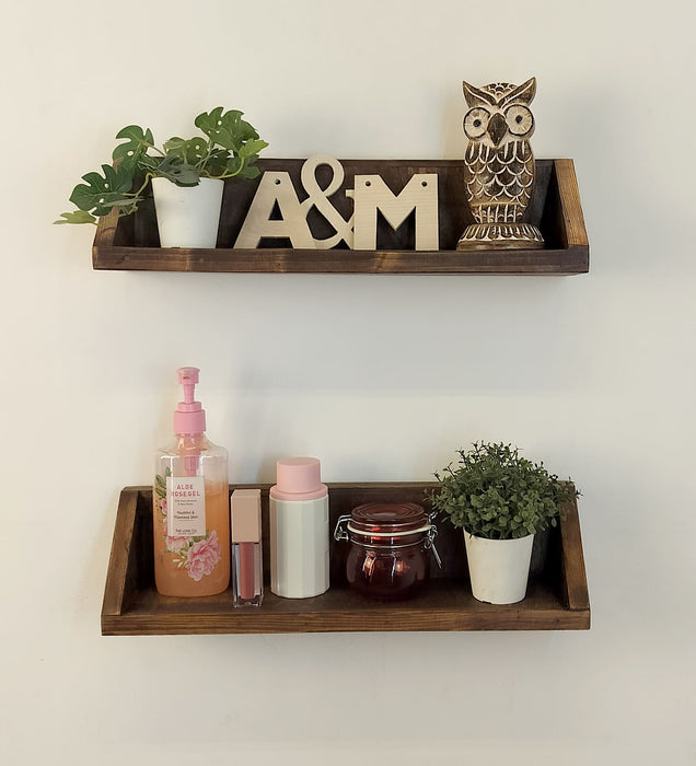 Daniel Set of 2 Wooden Wall Shelf Organiser