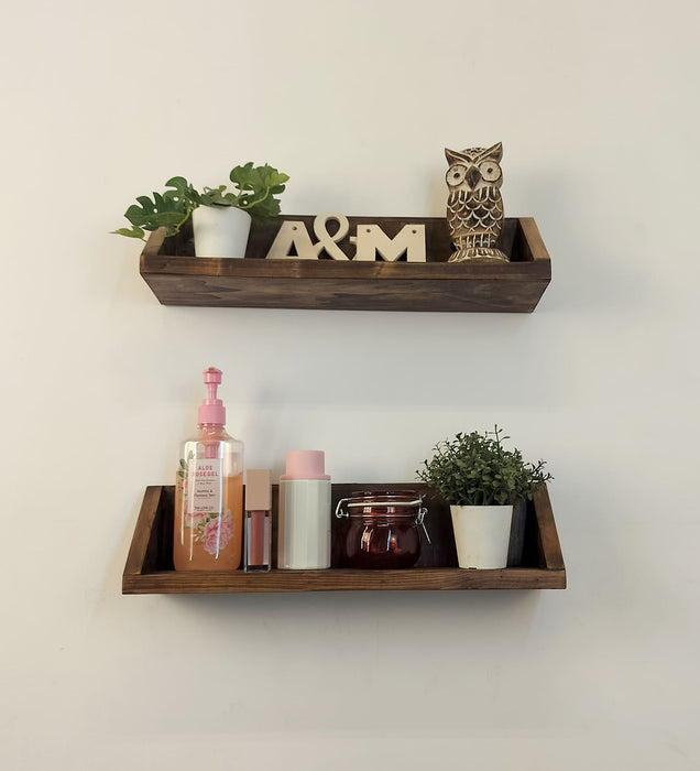 Daniel Set of 2 Wooden Wall Shelf Organiser