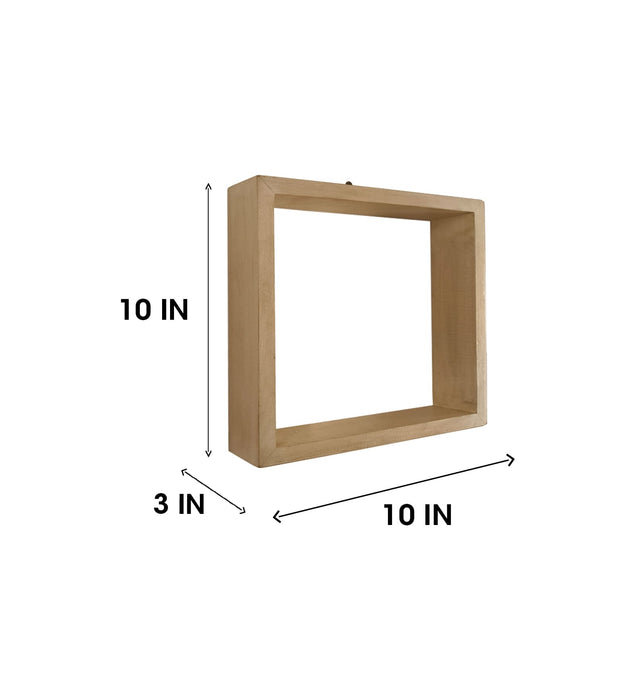 EDWARD III Rectangular Shaped Set of 3 Wooden Wall Shelves