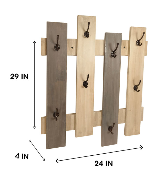 ELROND Wooden Wall Coat Hanger cum Key Holders