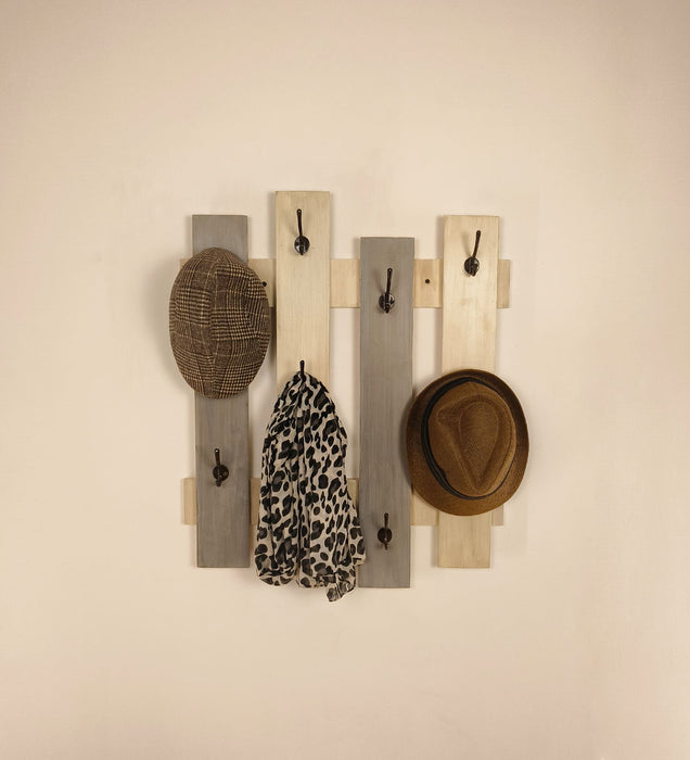 ELROND Wooden Wall Coat Hanger cum Key Holders