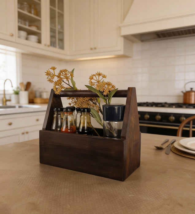 EMILY Wooden Bottle & Cutlery Holder