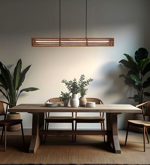 Elegant Brown Baton LED Hanging Lamp