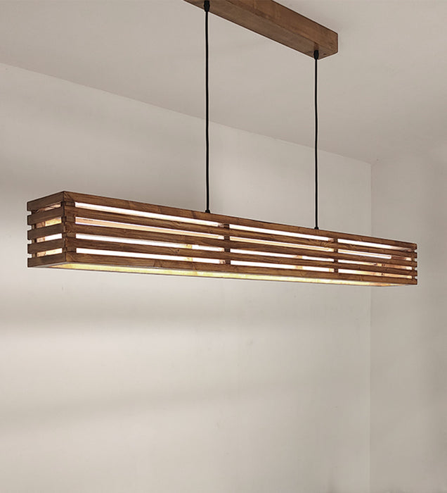 Elegant Brown Baton LED Hanging Lamp