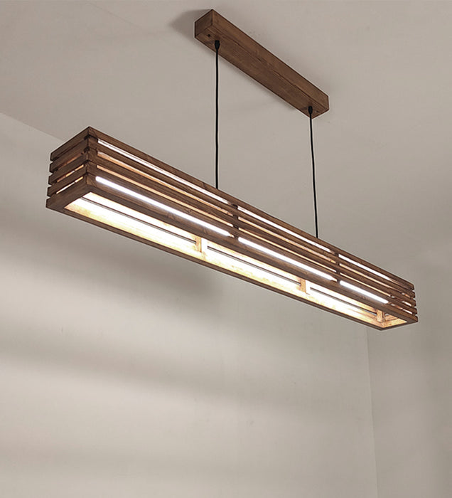 Elegant Brown Baton LED Hanging Lamp