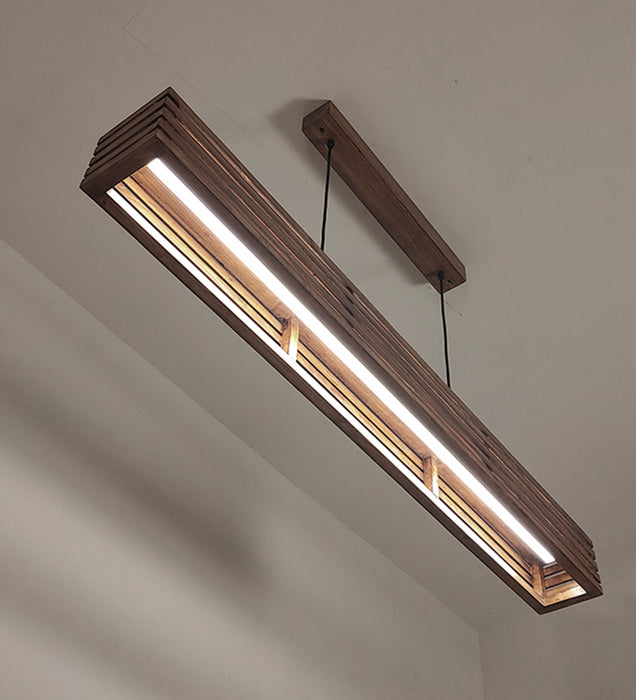 Elegant Brown Baton LED Hanging Lamp