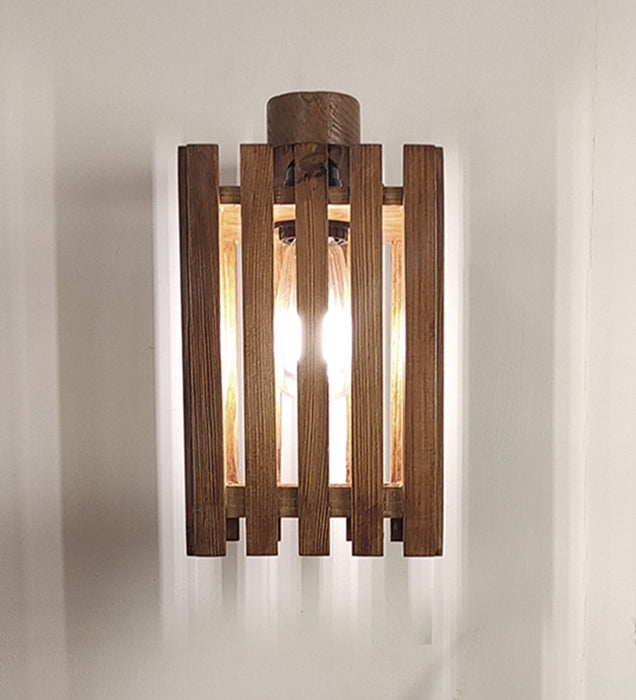 Elegant Brown Wooden Wall Light