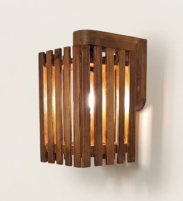 Elegant Brown Wooden Wall Light