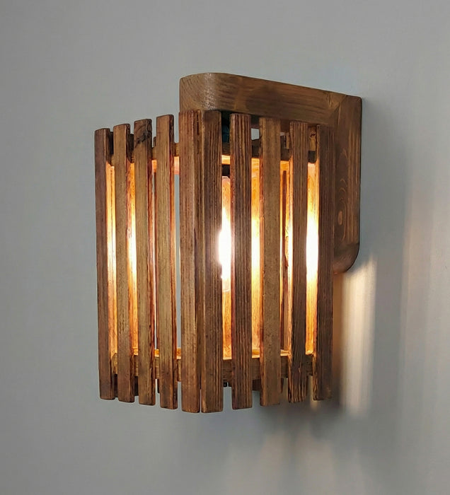 Elegant Brown Wooden Wall Light