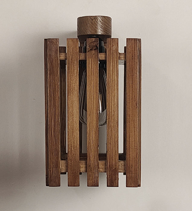 Elegant Brown Wooden Wall Light