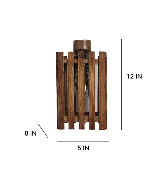 Elegant Brown Wooden Wall Light