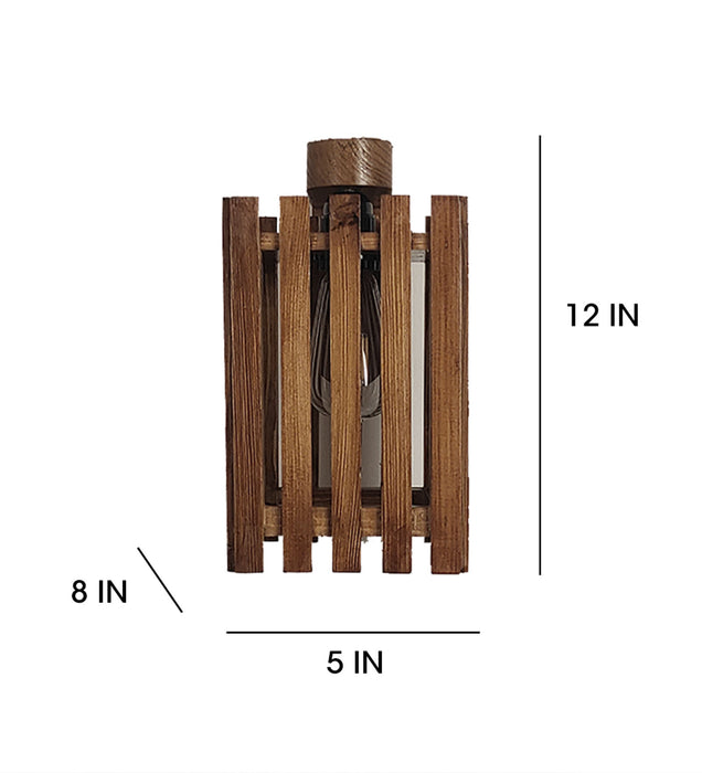 Elegant Brown Wooden Wall Light