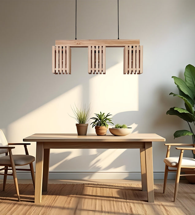 Elegant Beige Wooden Series Hanging Lamp