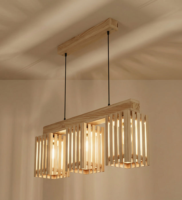 Elegant Beige Wooden Series Hanging Lamp