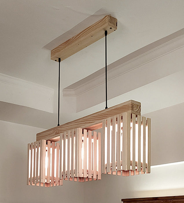 Elegant Beige Wooden Series Hanging Lamp