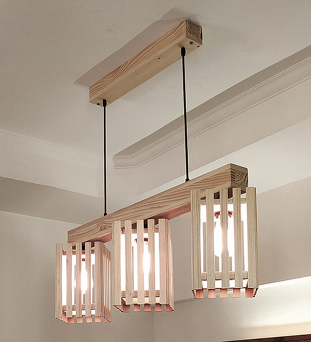 Elegant Beige Wooden Series Hanging Lamp