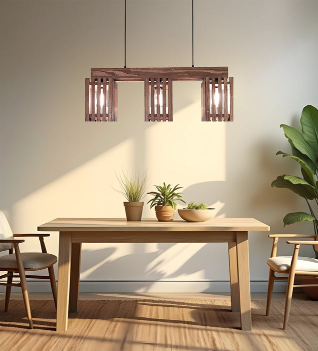 Elegant Brown Wooden Series Hanging Lamp