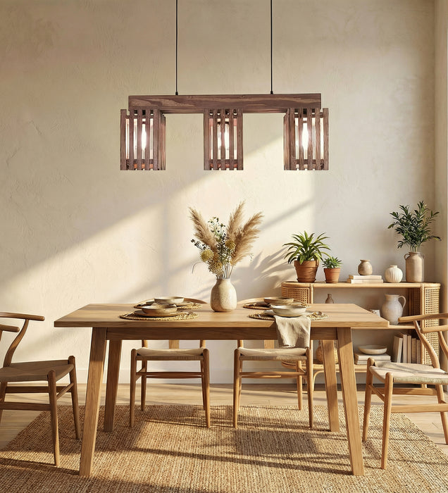 Elegant Brown Wooden Series Hanging Lamp