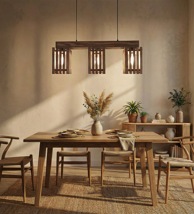 Elegant Brown Wooden Series Hanging Lamp